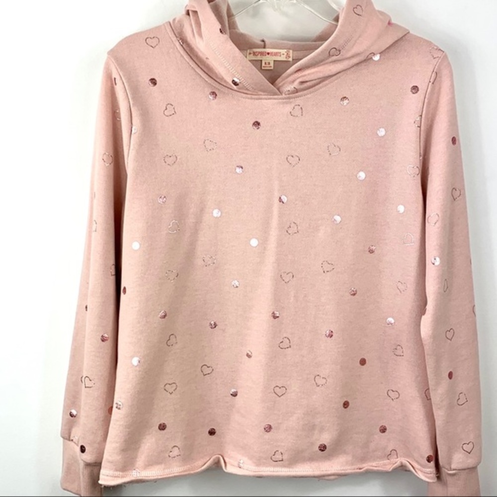 NWOT‎ Inspired Hearts Pink Polka Dotted Hoodie